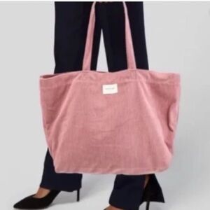 Sezane Pink Corduroy Bag.
